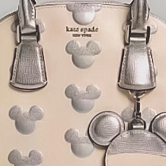 KATE SPADE x DISNEY Silver Mickey Mouse Top Handle Crossbody Satchel Bag NWT - Picture 13 of 17